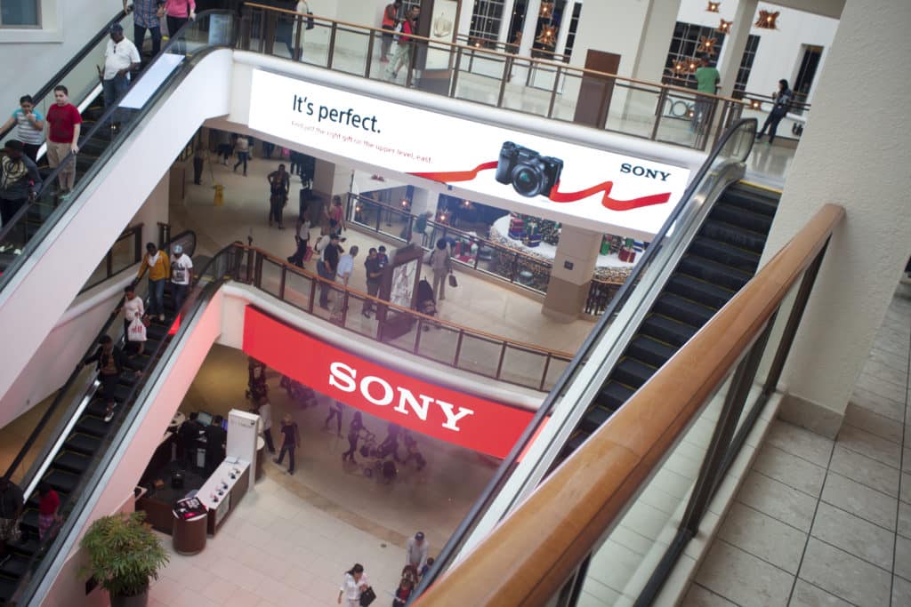 DOOH Sony Advertisement at Aventura Mall