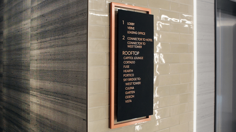 Illume Interior Wayfinding Elevator Sign