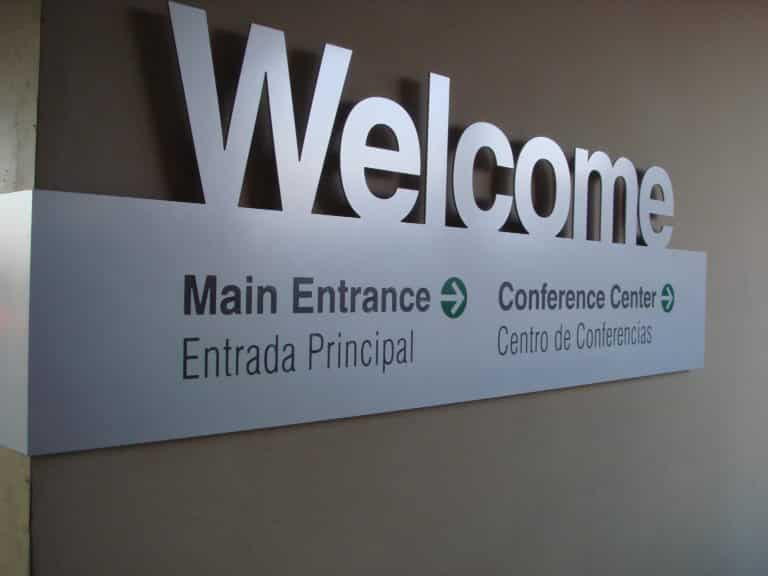 Nemours Children’s Hospital welcome sign with wayfinding