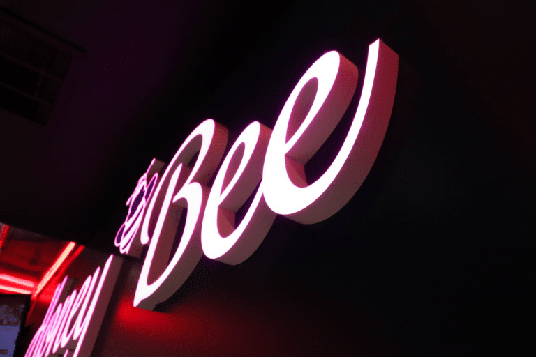 Honey Bee Diner Impact Wall with Illuminated Faux Neon, Glen Burnie, Maryland