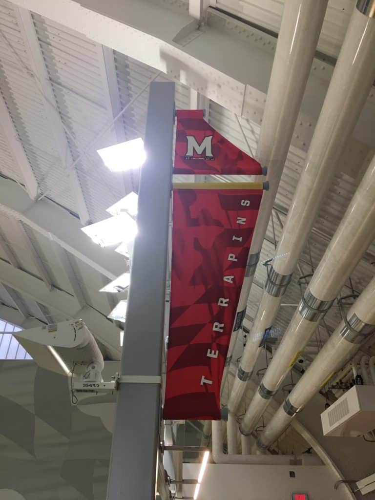 Cole Field House - UMD branded poll banners