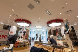 Curved Digital Tickers at UNIQLO Disney Springs