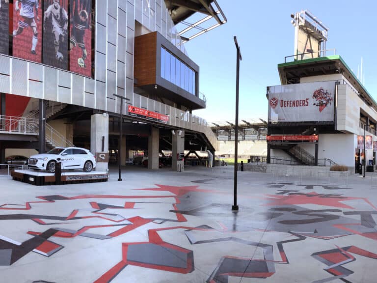 Audi Field - Wayfinding signs with the colors of D.C. United
