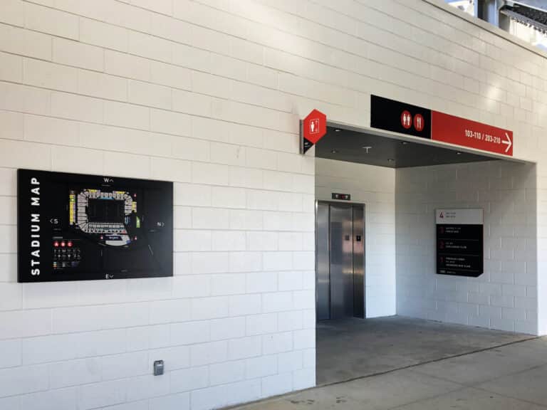 Audi Field - Wall mounted information and wayfinding static signs