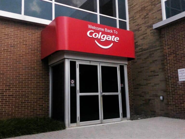 Colgate entry coverband with acrylic letters
