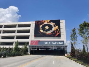 60-foot LED digital display, parking sign, and clearance bars at Choctaw Casino & Resort