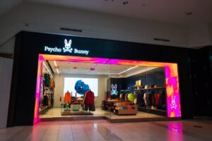 Psycho Bunny Retail store digital store entrance.