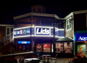 Custom Illuminated Channel Logos and Letters at Lids, Pier 39, San Francisco