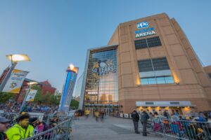PPG Paints Arena Exterior Identification Signage With RGBW Color-Changing Lighting