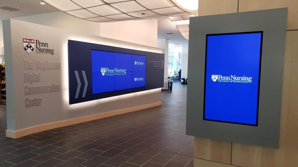 Interactive Digital Displays at UPenn College of Nursing.
