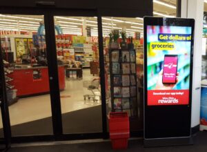 Neptune Retail Solutions Using a Gable Kiosk at a Winn-Dixie for their Retail Media Networks