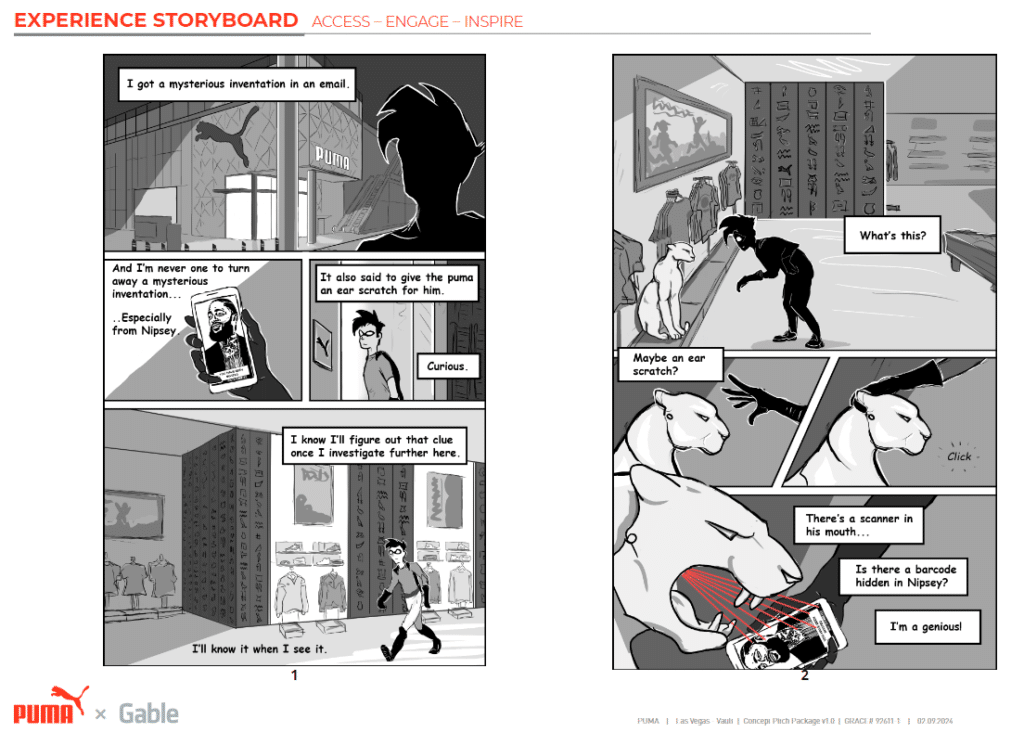 Puma Experience Storyboard by Gable