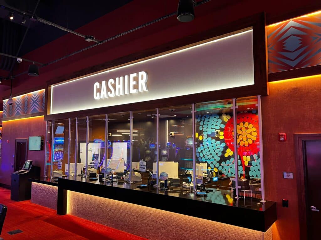 Shoshone-Bannock Casino Hotel Illuminated Cashier Identification Sign