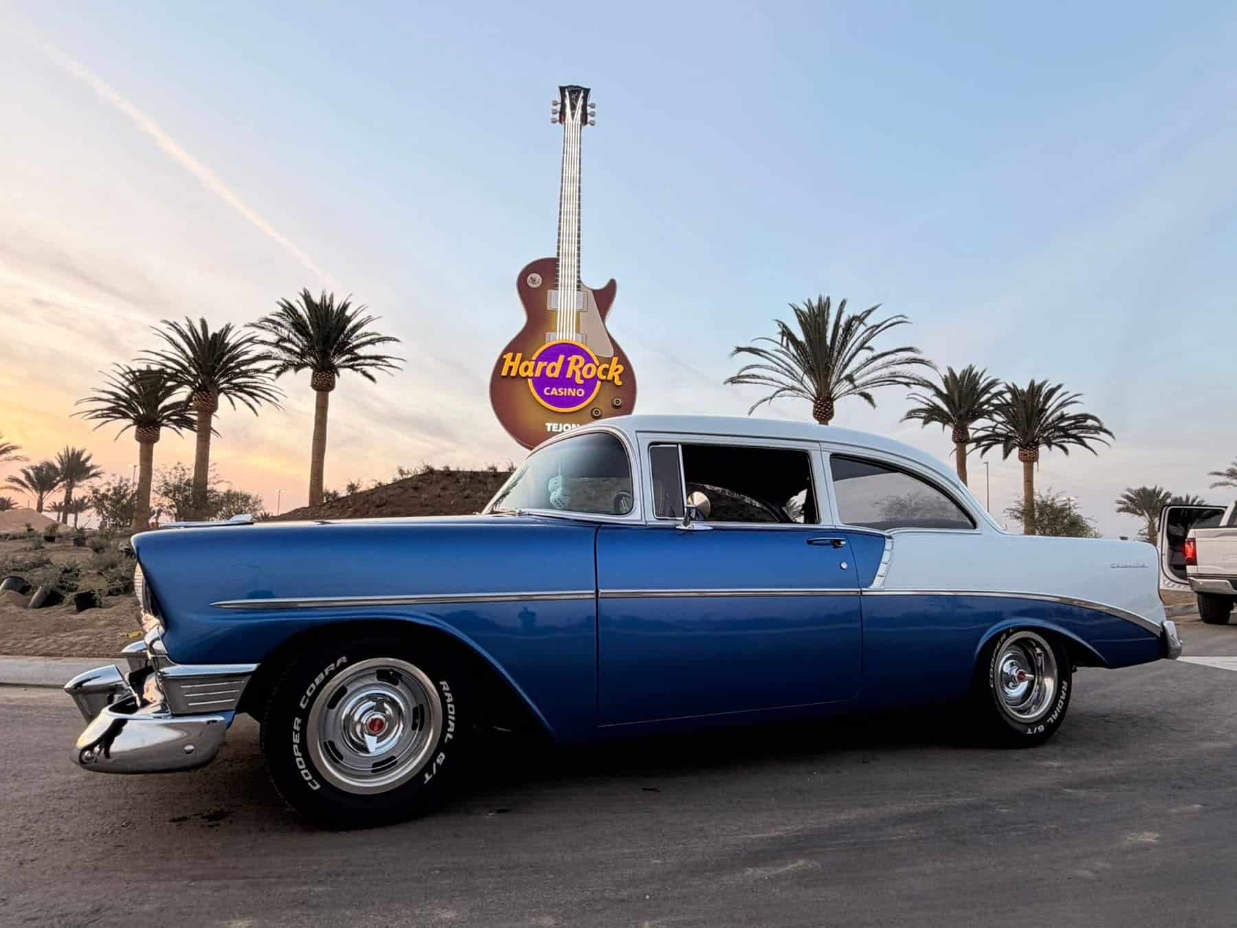 Hard Rock Casino Tejon Landmark Guitar Monument with Retro Car