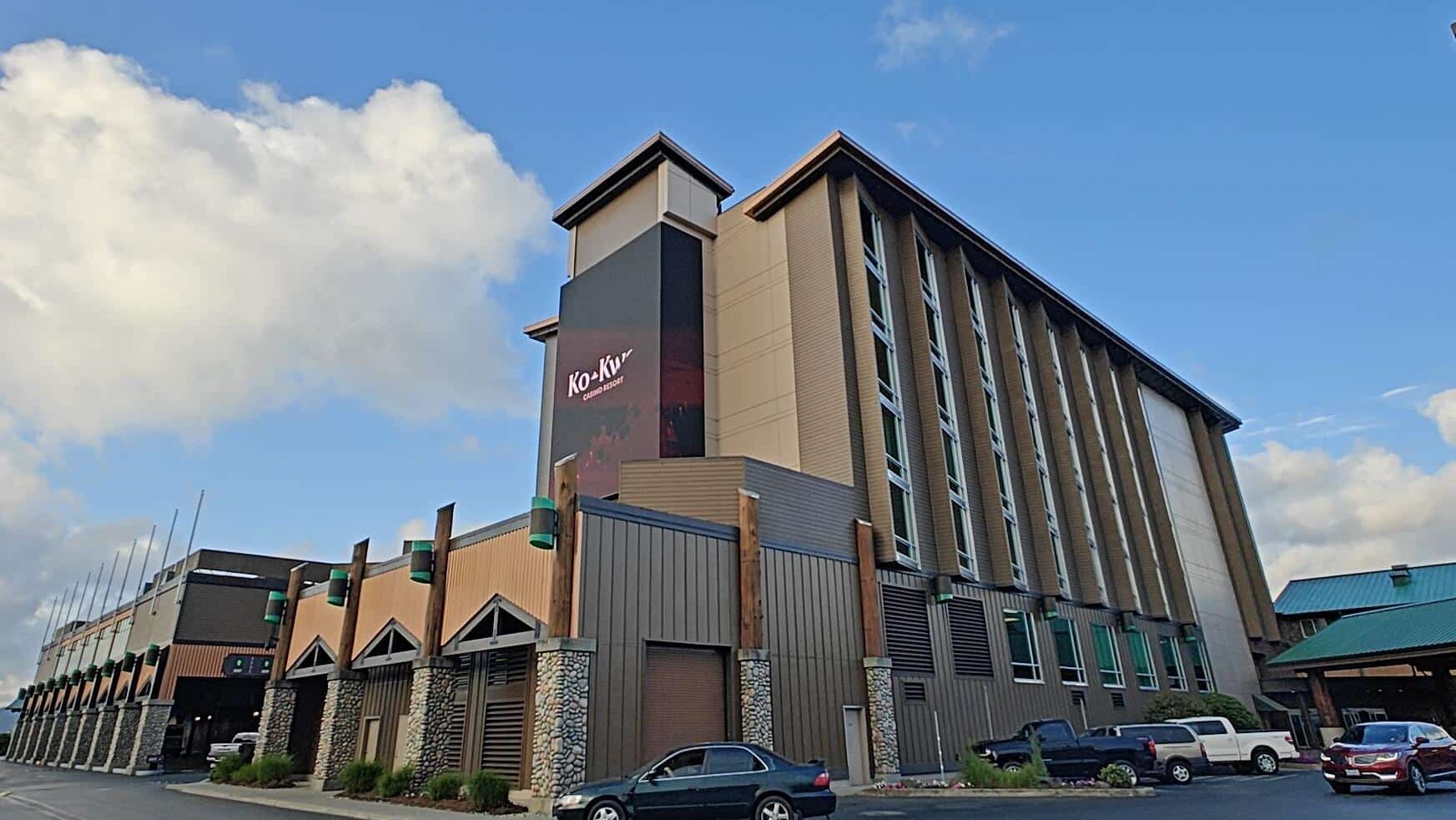 Ko-Kwel Casino Resort exterior building with branded tower signage.